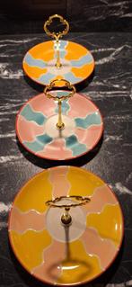 Etagere 1 laags kleurig Set: 3 stuks handmade €25,00, Ophalen of Verzenden, Zo goed als nieuw