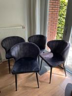 4 eetkamer stoelen, donkergrijs., Huis en Inrichting, Stoelen, Ophalen, Zo goed als nieuw, Vier, Stof