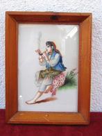 Zigeunerin rookt een pijp - op zijde geschilderd, Antiek en Kunst, Ophalen of Verzenden