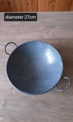 EMAILLE GRIJSGEWOLKTE WOK., Antiek en Kunst, Antiek | Emaille, Ophalen of Verzenden