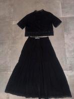 Zwarte 2-delige set - Rok & Blouse - Maat S, Zwart, Ophalen of Verzenden, Zo goed als nieuw, Maat 36 (S)