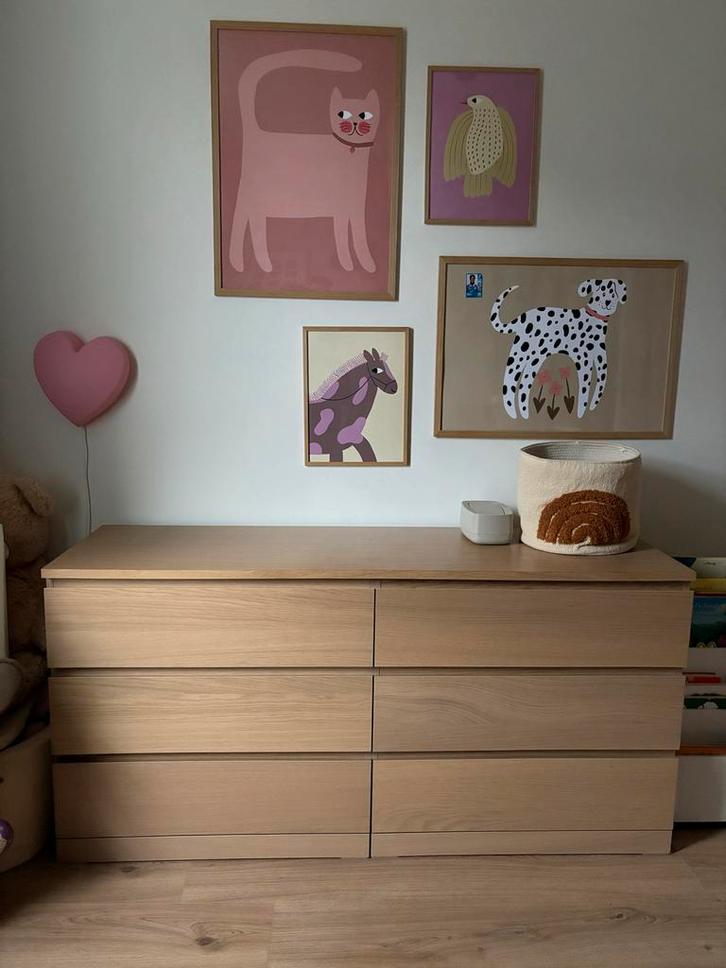 IKEA Malm ladekast - geglazuurd eikenfineer, Huis en Inrichting, Kasten | Dressoirs, Zo goed als nieuw, 150 tot 200 cm, 25 tot 50 cm