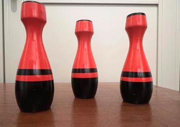 Vintage Kleine bowlingpins kandelaartjes beschikbaar voor biedingen