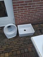 Rechthoekhige opstaande wasbak., Doe-het-zelf en Verbouw, Sanitair, Ophalen, Gebruikt, Wastafel