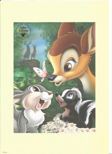 WDCC Lithografie van Bambi, Thumper en Flower beschikbaar voor biedingen