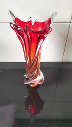 Murano vaas rood oranje, Huis en Inrichting, Minder dan 50 cm, Glas, Ophalen of Verzenden, Zo goed als nieuw