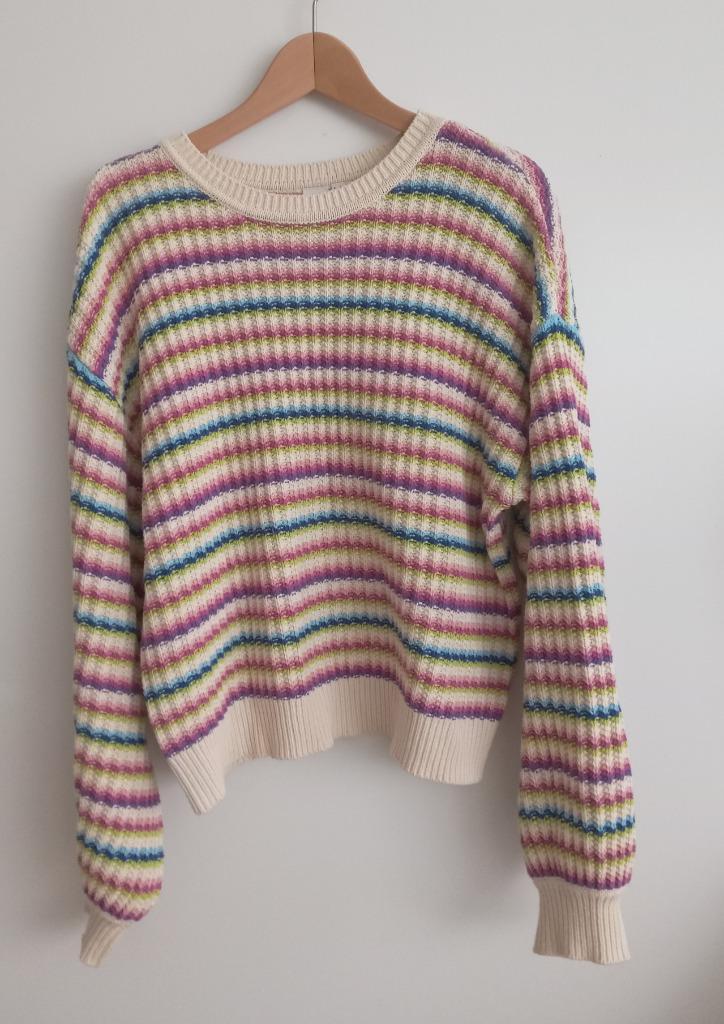 YAS gebreide kleurige strepentrui, maat XL, nieuw, Kleding | Dames, Truien en Vesten, Nieuw, Maat 46/48 (XL) of groter, Verzenden
