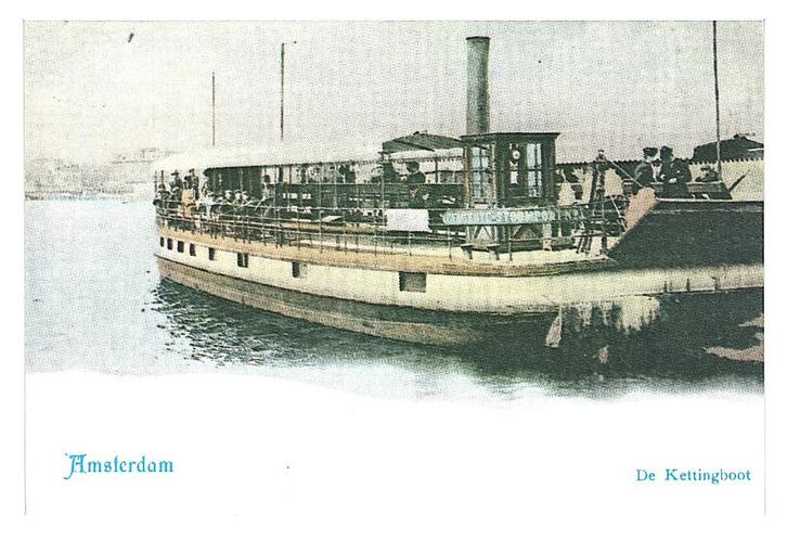 944181 Amsterdam De Kettingboot veerpont schip schepen Onbes, Verzamelen, Ansichtkaarten | Nederland, Ongelopen, Noord-Holland