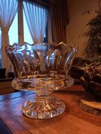 vintage glazen fruitschaal  19 cm hoog 21 cm doorsnee, Ophalen