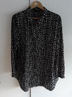 H&M Zwart/Witte Blouse Met Hartjesprint Maat XL, H&M, Verzenden, Zwart, Maat 46/48 (XL) of groter