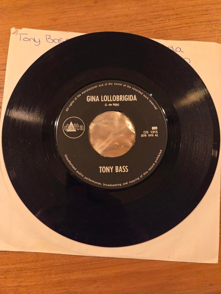 Tony Bass - Gina Lollobrigida, Cd's en Dvd's, Vinyl Singles, Gebruikt, 7 inch, Single, Ophalen of Verzenden