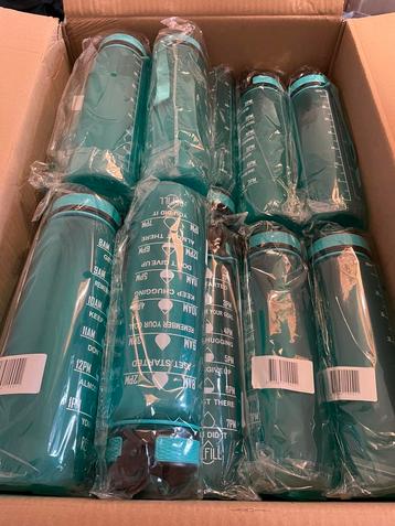 Waterfles met Tijdmarkeringen -  1 Liter - Turquoise beschikbaar voor biedingen
