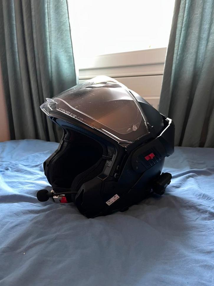 Nolan N120-1 motorhelm + Cardo Freecom 4x, Motoren, Kleding | Motorhelmen, Heren, Systeemhelm, S, Nolan, Tweedehands, Ophalen of Verzenden