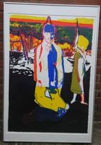 Gijs Assman (1966) Zeefdruk , hangende mensen 1990 10/60, Ophalen of Verzenden