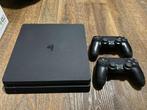 PS4 Slim 1TB – FW 11.50 – 2 controllers – Compleet, Met 2 controllers, Ophalen of Verzenden, Zo goed als nieuw, 1 TB