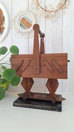 Vintage harmonica kastje, handwerk opbergbox, sewing box, Gebruikt, Vintage, Ophalen of Verzenden, Nvt