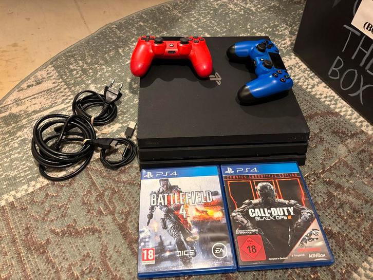 PS4 1TB + 2 Controllers + Games, Spelcomputers en Games, Spelcomputers | Sony PlayStation 4, Gebruikt, Original, 1 TB, Met 2 controllers