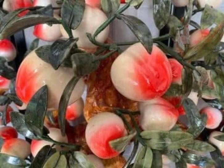 PEACH  BONSAI 1,2M & 40KG HALF PRECIOUS STONE JADE, Antiek en Kunst, Kunst | Overige Kunst, Ophalen