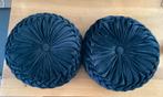 Ronde sierkussens 2x zwart velvet, Ophalen of Verzenden, Nieuw, Zwart, Rond