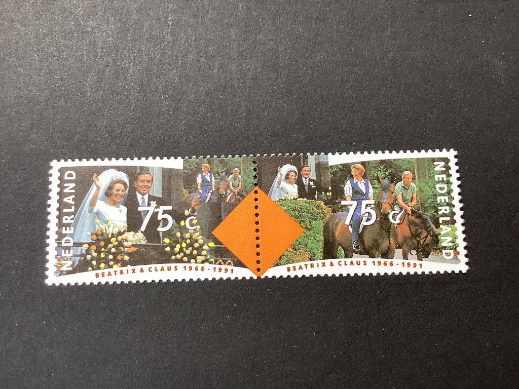 1991, huwelijk Beatrix en Claus, 1466-1467, Postzegels en Munten, Postzegels | Nederland, Verzenden, Na 1940, Postfris