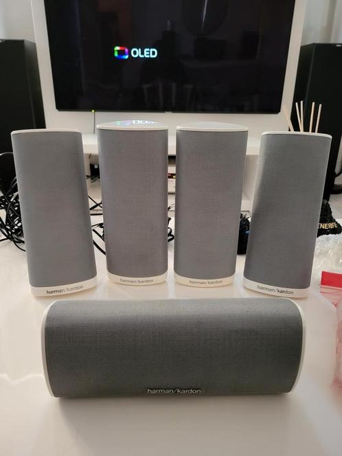 Harman/Kardon 4x SAT-TS11 WQ / 1X CEN-TS11 WQ Surroundset, Audio, Tv en Foto, Luidsprekers, Zo goed als nieuw, Surroundset zonder subwoofer