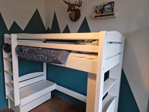 Hoogslaper met bankje, lade en bureau, Kinderen en Baby's, Kinderkamer | Stapelbedden en Hoogslapers, Gebruikt, Hoogslaper, Ophalen