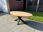 Ovale Steigerhouten tafel / eettafel met Matrix Onderstel, Huis en Inrichting, Tafels | Eettafels, Ophalen, Gebruikt, 50 tot 100 cm