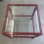 Pierre Vandel - salontafel - metaal en glas, Huis en Inrichting, Tafels | Salontafels, Ophalen, 50 tot 100 cm, 50 tot 75 cm, Vierkant