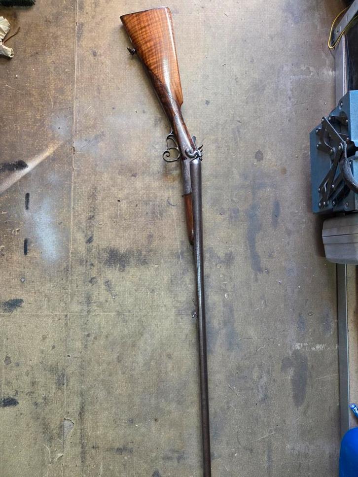 Antiek dubbelloops jachtgeweer (antiek/legaal), Antiek en Kunst, Antiek | Overige Antiek, Ophalen