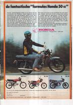 Retro reclame 1977 Honda SS50Z XL50 CB50 brommer, Ophalen of Verzenden, Huis en Inrichting