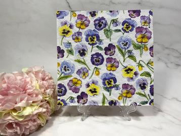 Ambiente knutsel servetten viooltjes decoupage nr 048   beschikbaar voor biedingen