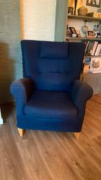 Ikea fauteuil Strandmon donkerblauw, Huis en Inrichting, Fauteuils, Ophalen, Zo goed als nieuw