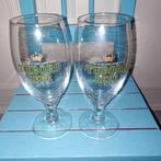 Deens Tuborg Beer bierglas op voet 0,25 l set van 2, Verzamelen, Biermerken, Ophalen, Gebruikt, Glas of Glazen, Overige merken