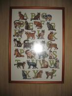 Geborduurd Katten Alfabet Ingelijst Vintage, Ophalen, Zo goed als nieuw, Handborduren, Overige typen