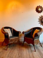Rotan & leer stoelen fauteuils Vivai del Sud Vintage, Huis en Inrichting, Fauteuils, Ophalen, Vintage, X, X