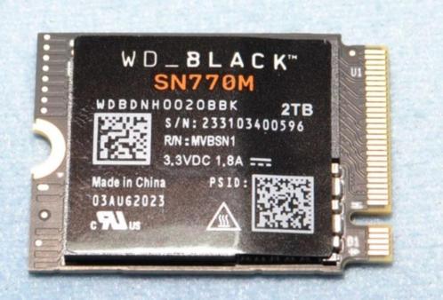 WD Black SN770M 2TB SSD 2230 M.2, Computers en Software, Harde schijven, Gebruikt, Desktop, Intern, SSD, Overige aansluitingen
