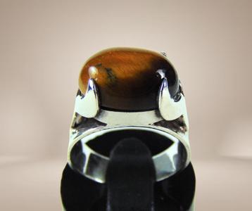 Prachtige 925 zilveren modernist TIJGEROOG ring M17/17,5! beschikbaar voor biedingen