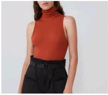 Zara roest oranje body met col maat S 36 , top van katoen beschikbaar voor biedingen