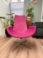 Zeer gave design Draaifauteuil Roze, Huis en Inrichting, Fauteuils, Ophalen, Gebruikt, Minder dan 75 cm, Leer