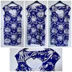 Blauwe jurk met witte bloemen 44, Kleding | Dames, Jurken, Blauw, Maat 42/44 (L), Ophalen of Verzenden, Zo goed als nieuw