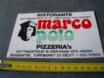 sticker den haag delft ristorante marco polo pizzeria's, Ophalen, Zo goed als nieuw, Bedrijf of Vereniging