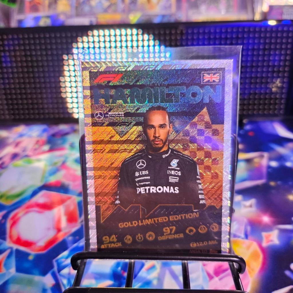 Lewis Hamilton Gold Limited Edition Formule 1 Kaart, Ophalen of Verzenden, Zo goed als nieuw, Overige sporten, Spelerskaart
