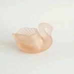 Izgs vintage gekleurd glas zwaantje beeldje met kaars, Ophalen of Verzenden