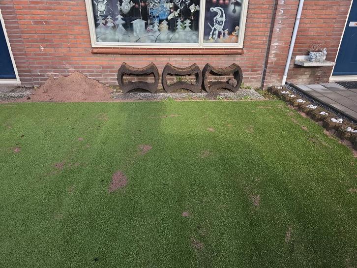 Betonnen Sierblokken / Grasblokken - 6 stuks, Tuin en Terras, Bielzen en Borders, Gebruikt, Blok, Beton, Minder dan 25 cm, Minder dan 100 cm