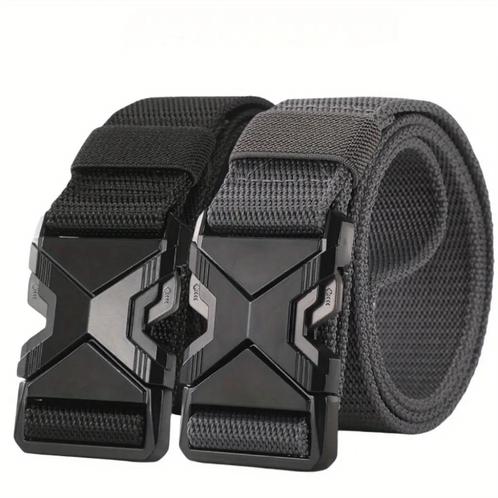 Nieuwe Broekriem "X" m/Snelsluiting/One click releasesystem, Kleding | Heren, Riemen en Ceinturen, Nieuw, 115 cm of meer, Zwart