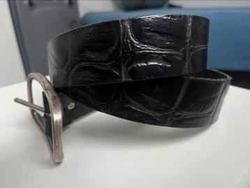 Handmade exclusieve leather Croco riem Dark Brown beschikbaar voor biedingen