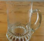 Zware bierpul met hop en graan gravering, Antiek en Kunst, Antiek | Glas en Kristal, Ophalen of Verzenden