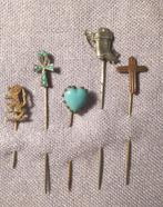 5 Antieke Reversspelden / Stickpins; Zilver,Verguld,Turkoois, Verzenden, Zilver, Overige typen, Verguld