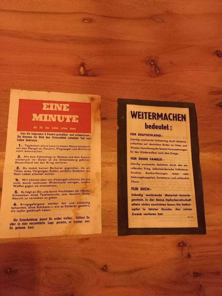 WO2 Pamfletten - 2 Stuks, Verzamelen, Militaria | Algemeen, Landmacht, Duitsland, Ophalen of Verzenden