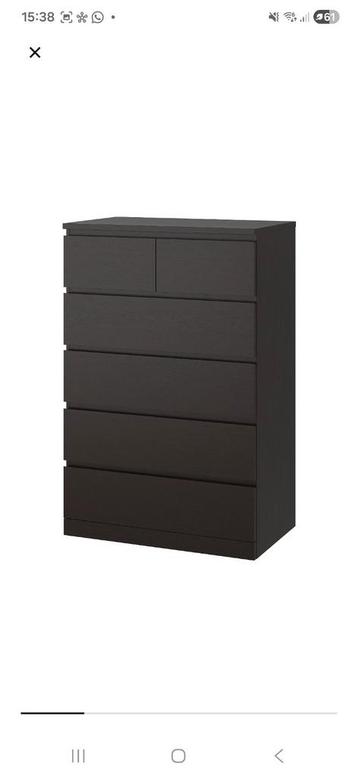 2x ladekast MALM IKEA 6 lades